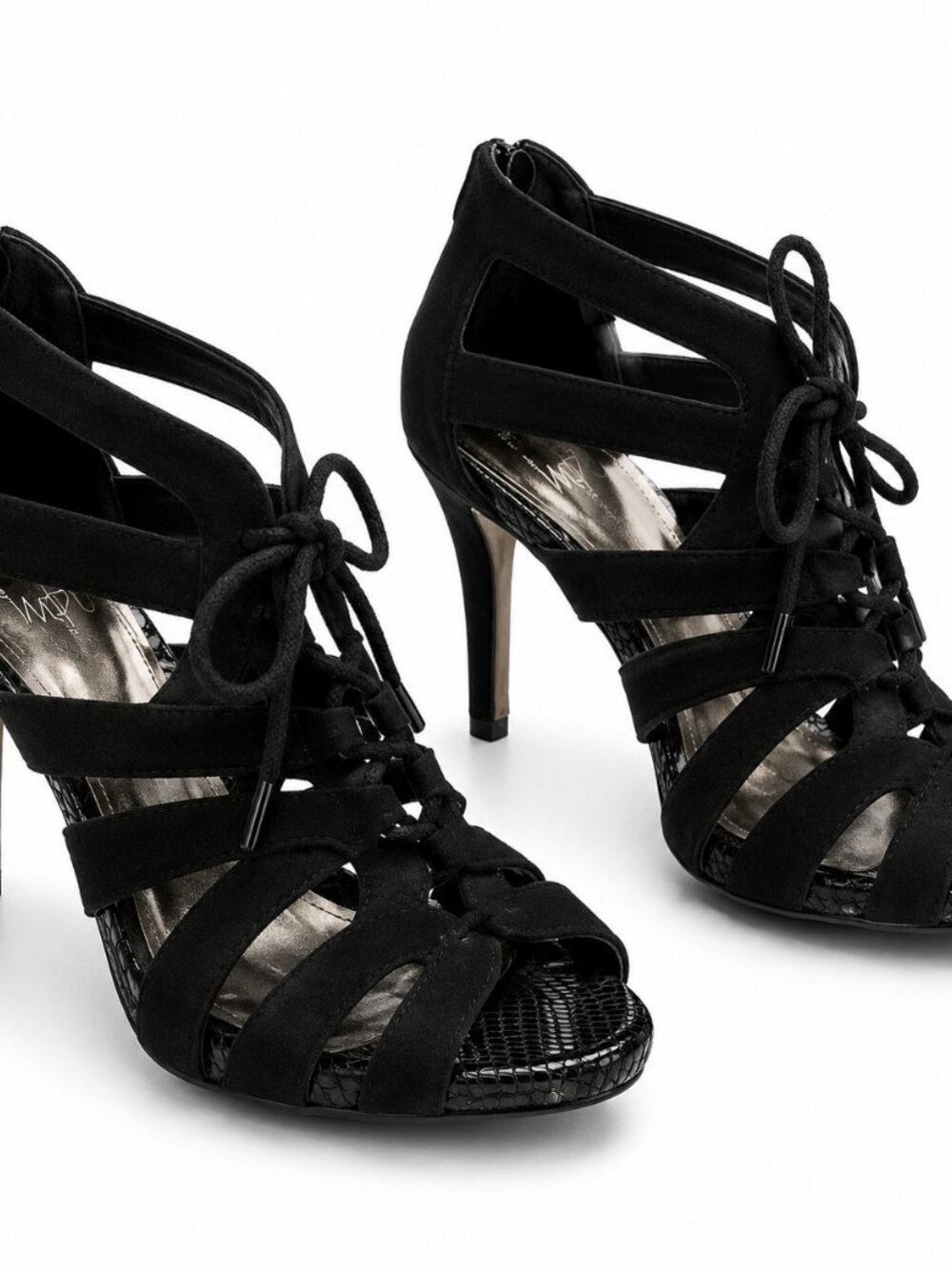 Impo Elegant Navy Suede Lace-Up Heels